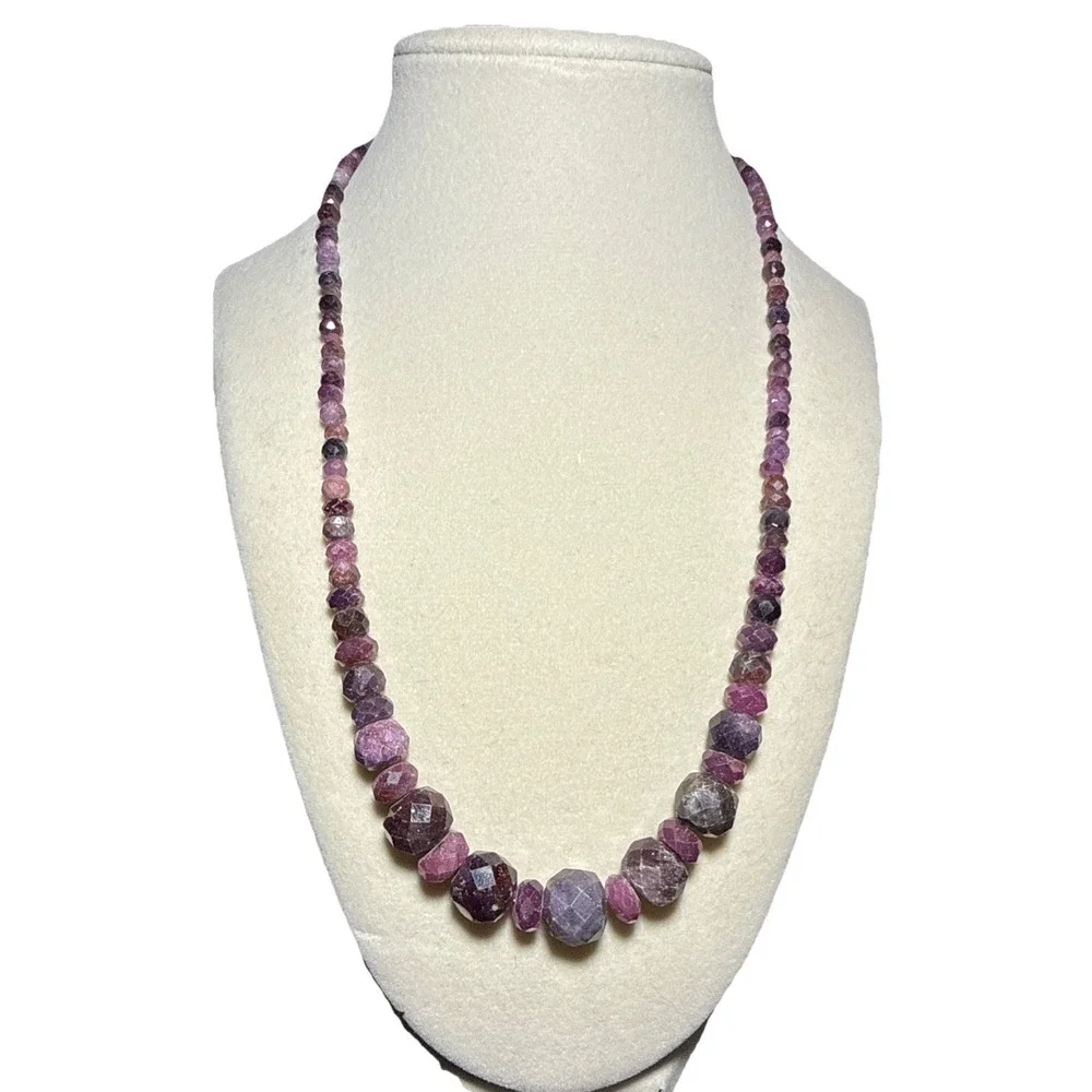Jay King Amethyst and Sterling Silver Graduated Beaded Necklace J12-4‎
